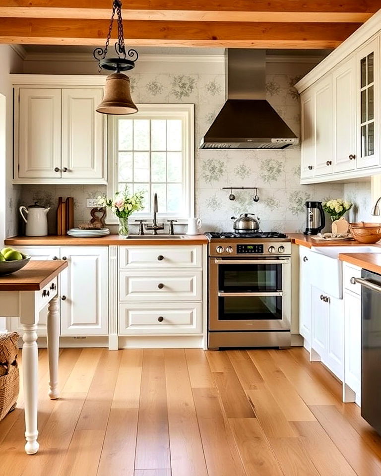 light oak flooring for french country kitchen - 20 Light Wood Floor Kitchen Ideas