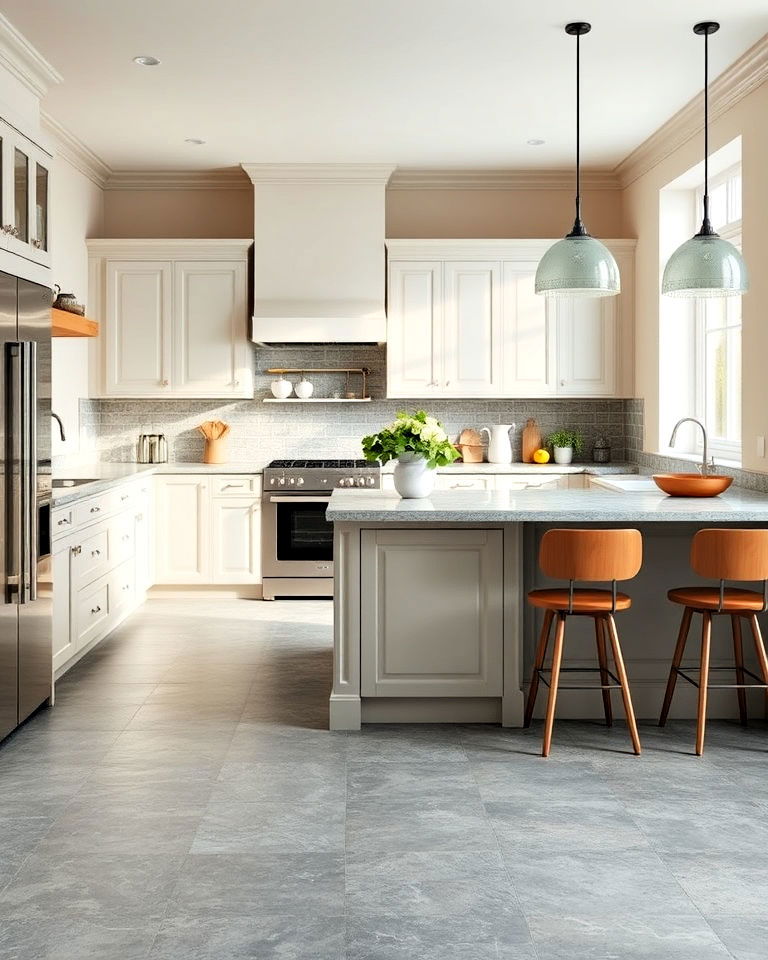 light slate floor for kitchen - 20 Kitchens With Slate Floors