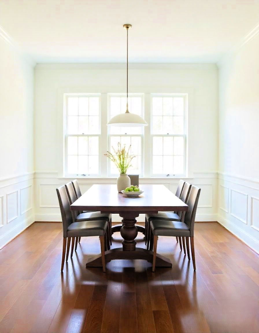 light walls for dark wood floor dining room - 15 Dark Wood Floor Dining Room Ideas