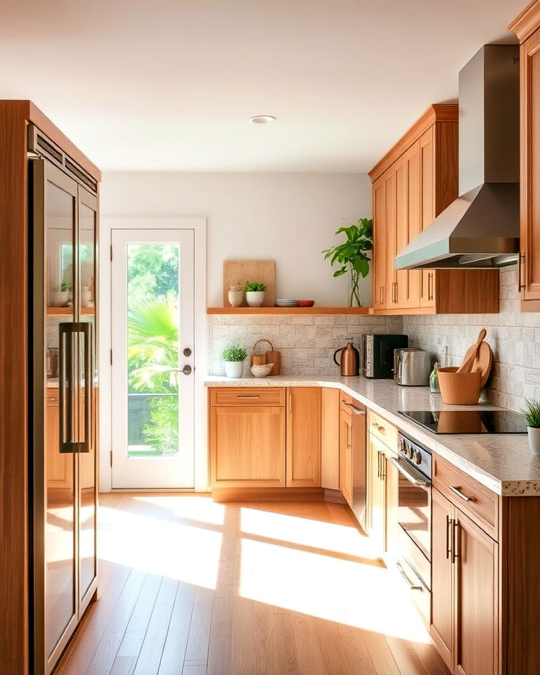 light wood finish ideas - 20 Tropical Kitchen Ideas