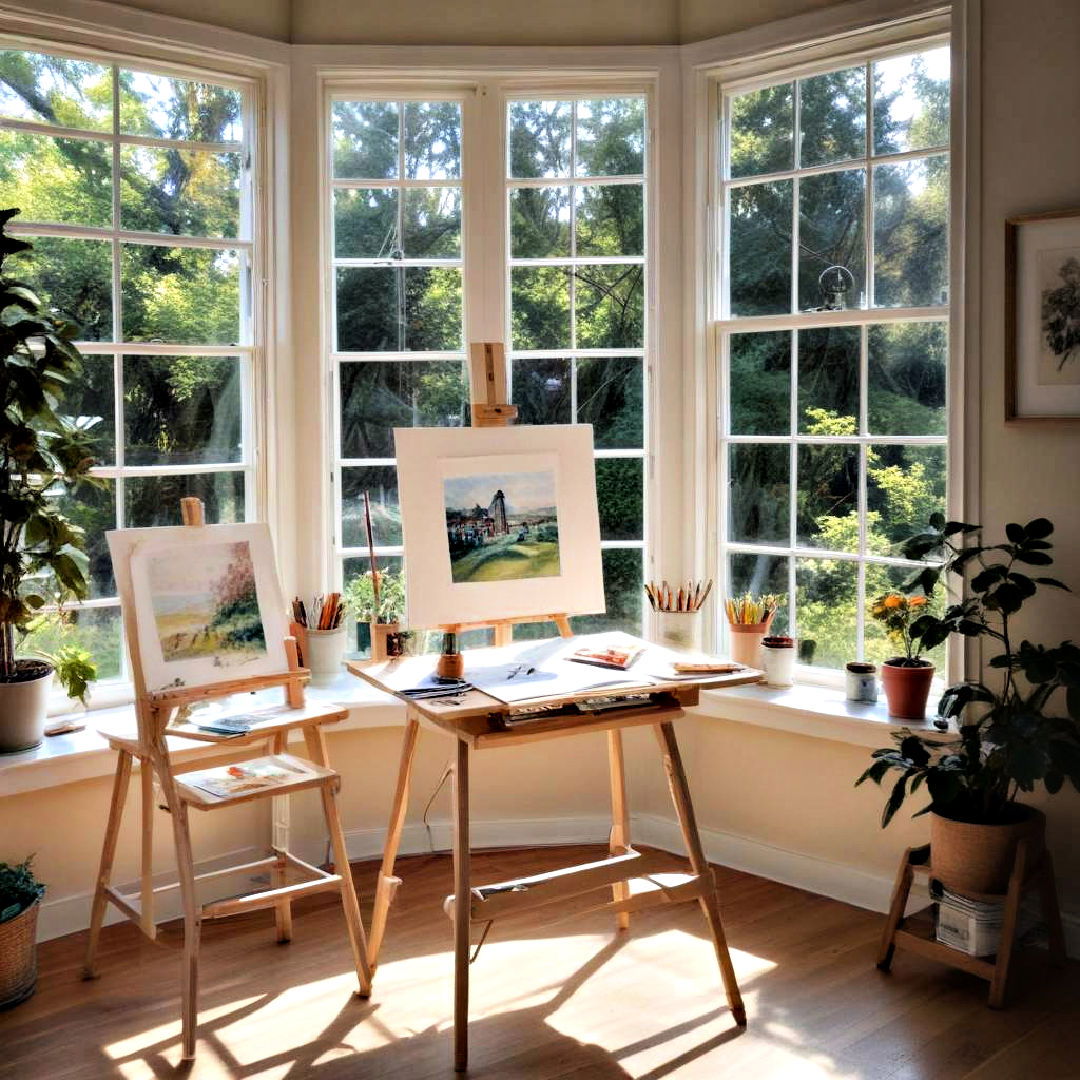 lighted art studio idea - 40 Bay Window Ideas
