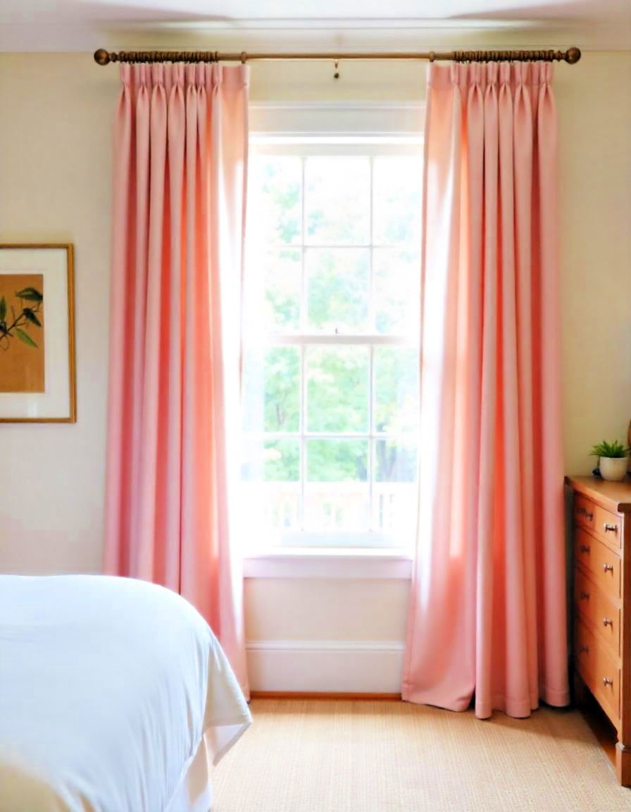 lightweight lush pink curtains - 15 Blush Pink Bedroom Ideas