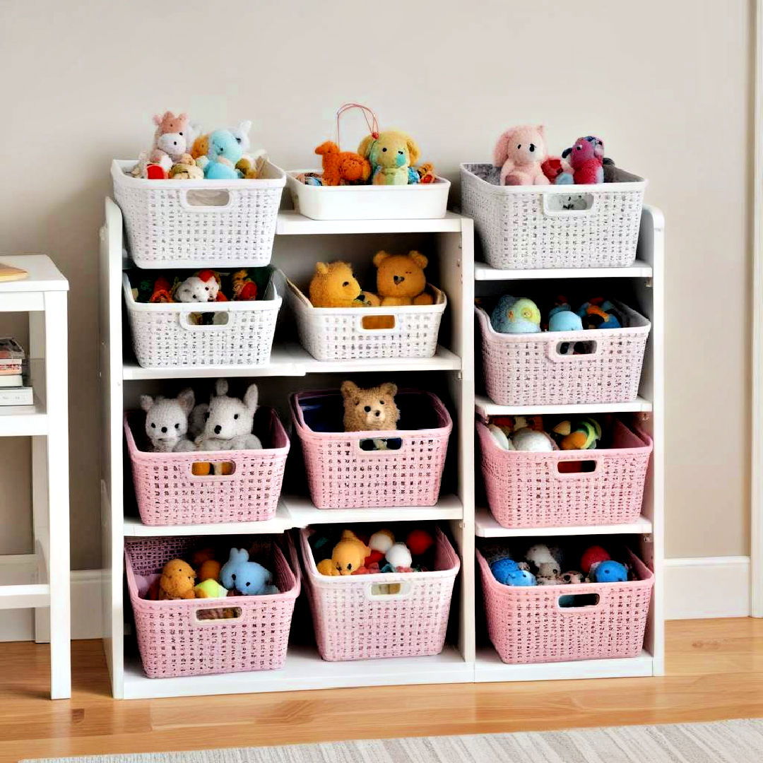 lightweight stackable toy baskets - 40 Toy Storage Ideas