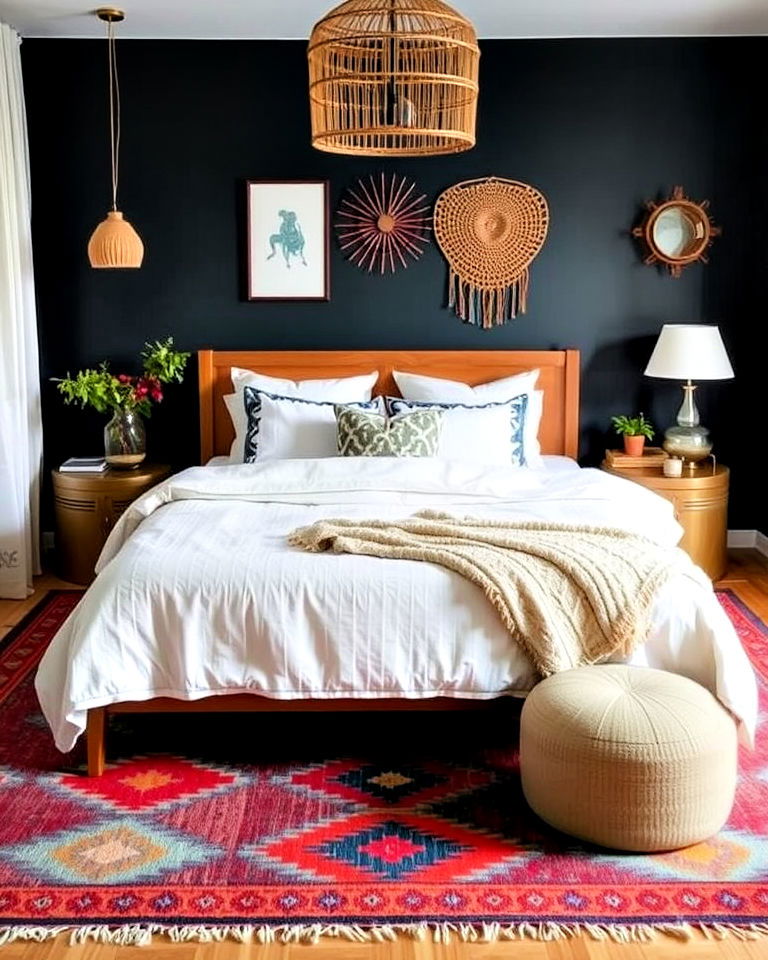 lightweight turkish kilim rug - 30 Bedroom Rug Ideas