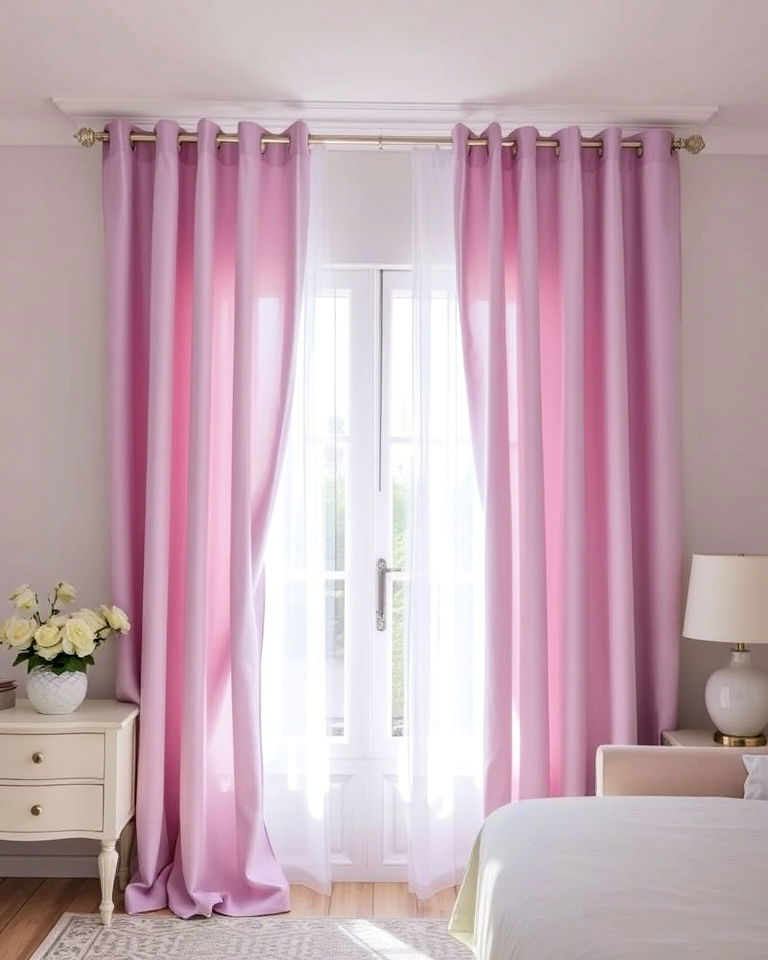 lilac curtains to add touch of elegance - 15 Lilac Bedroom Ideas