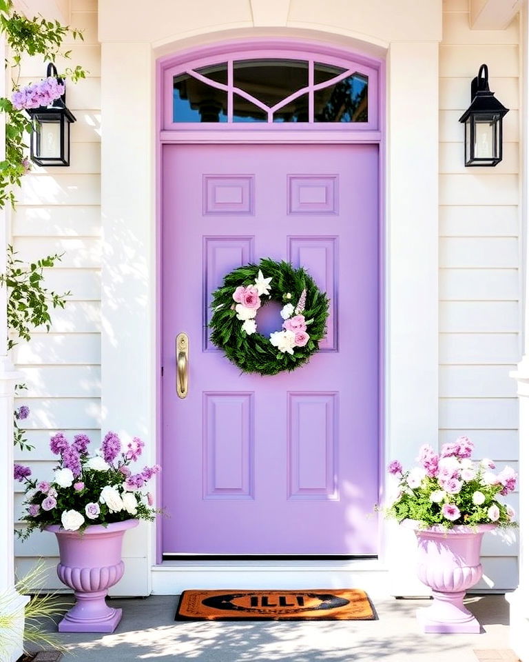 lilac door for playful elegance - 20 Purple Front Door Ideas