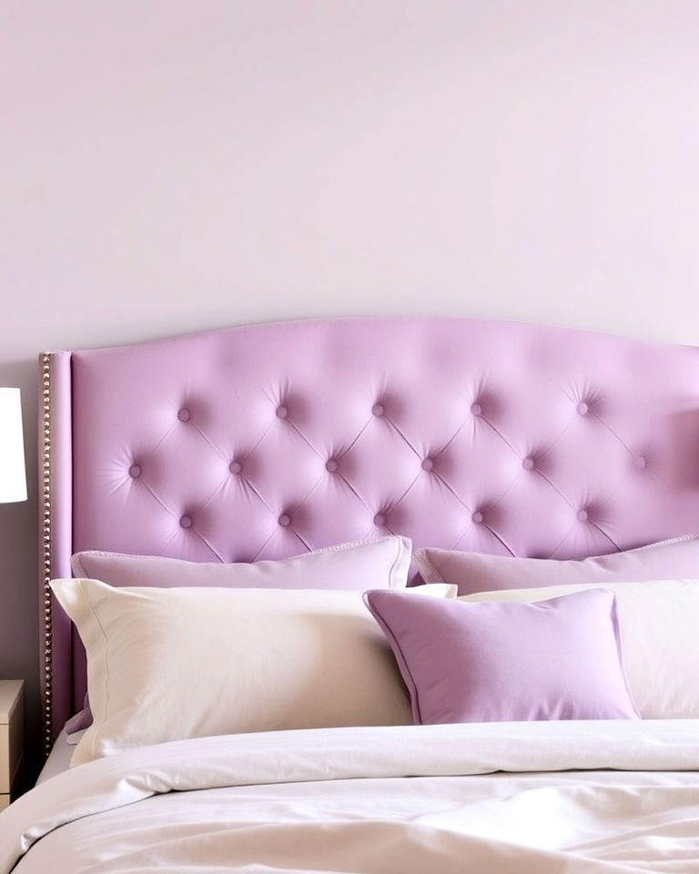 lilac upholstered headboard design - 15 Lilac Bedroom Ideas