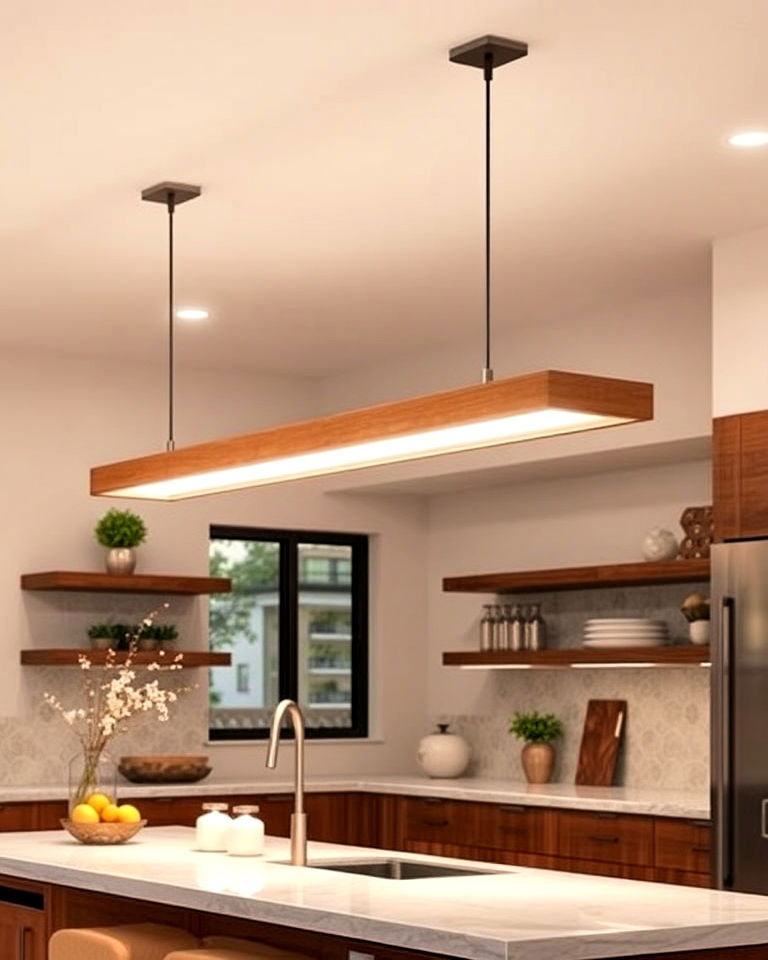 linear pendant lighting for island - 20 Kitchen Island Lighting Ideas
