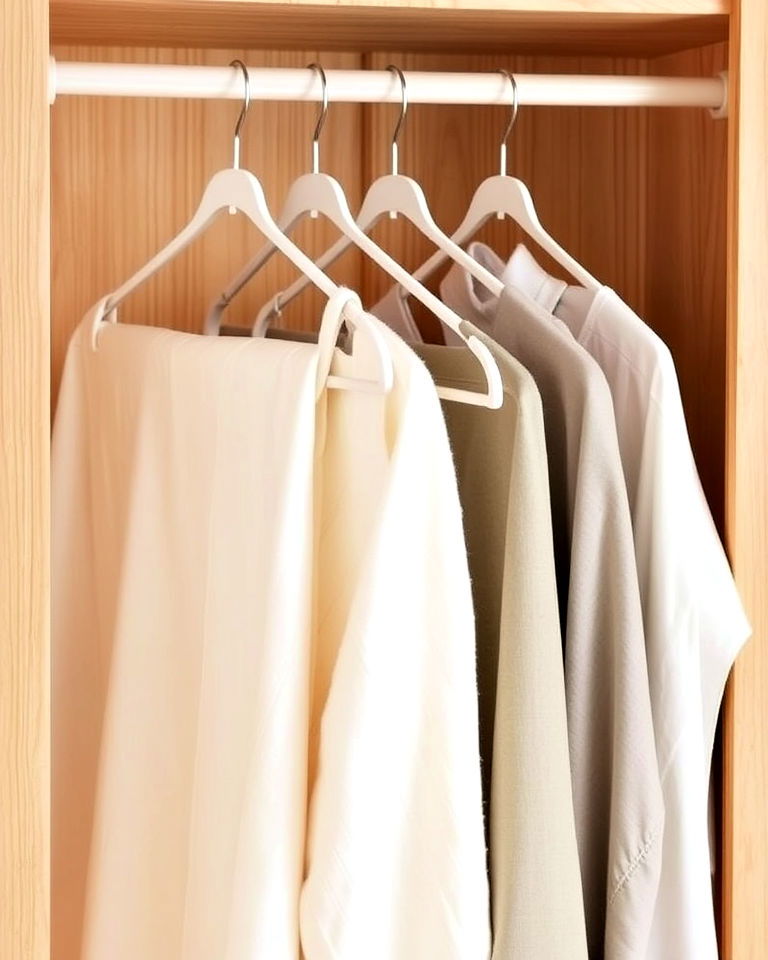 linen closet organization with slim hangers - 30 Linen Closet Organization Ideas