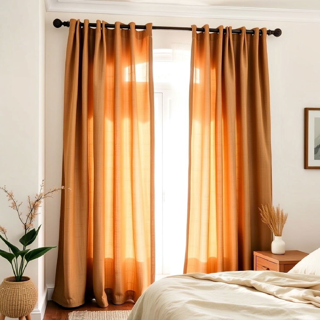 linen curtains for brown bedroom - 25 Brown Bedroom Ideas