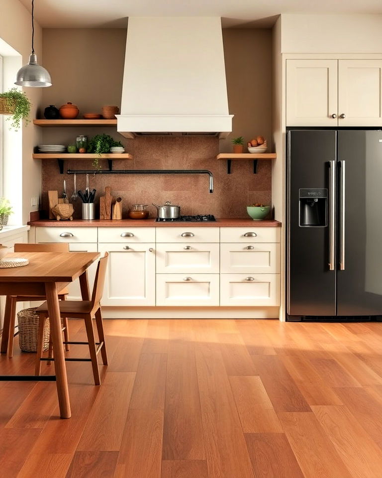 linoleum flooring in earthy tones - 20 Linoleum Kitchen Flooring Ideas