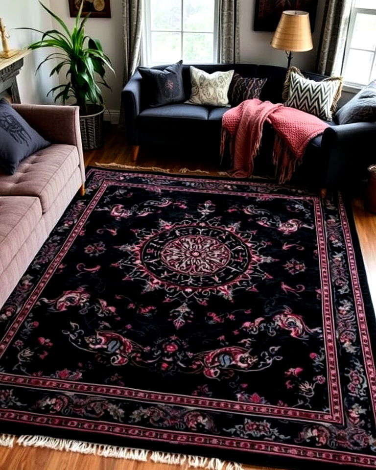 living room with bewitching rug - 30 Witchy Living Room Ideas