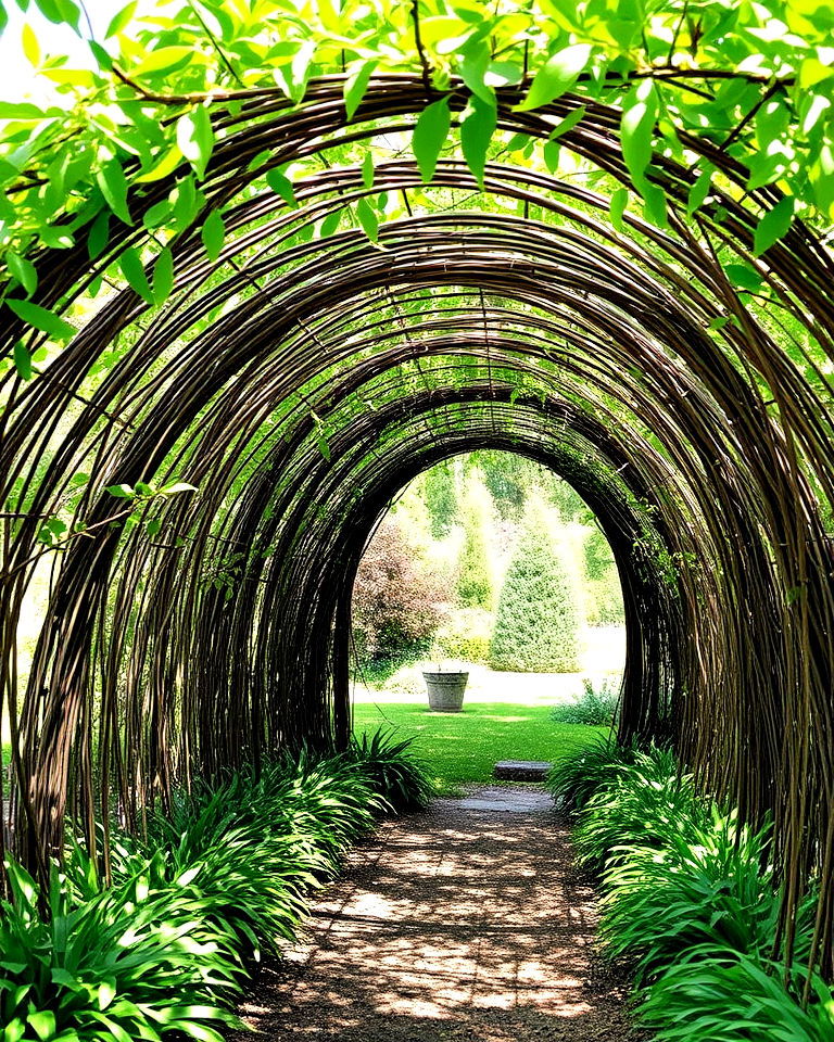 living willow tunnel for sensory garden - 25 Sensory Garden Ideas