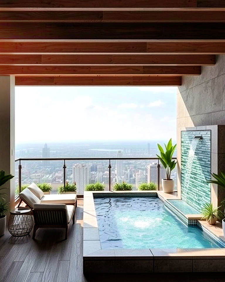 loft balcony with small pool - 20 Loft Balcony Ideas