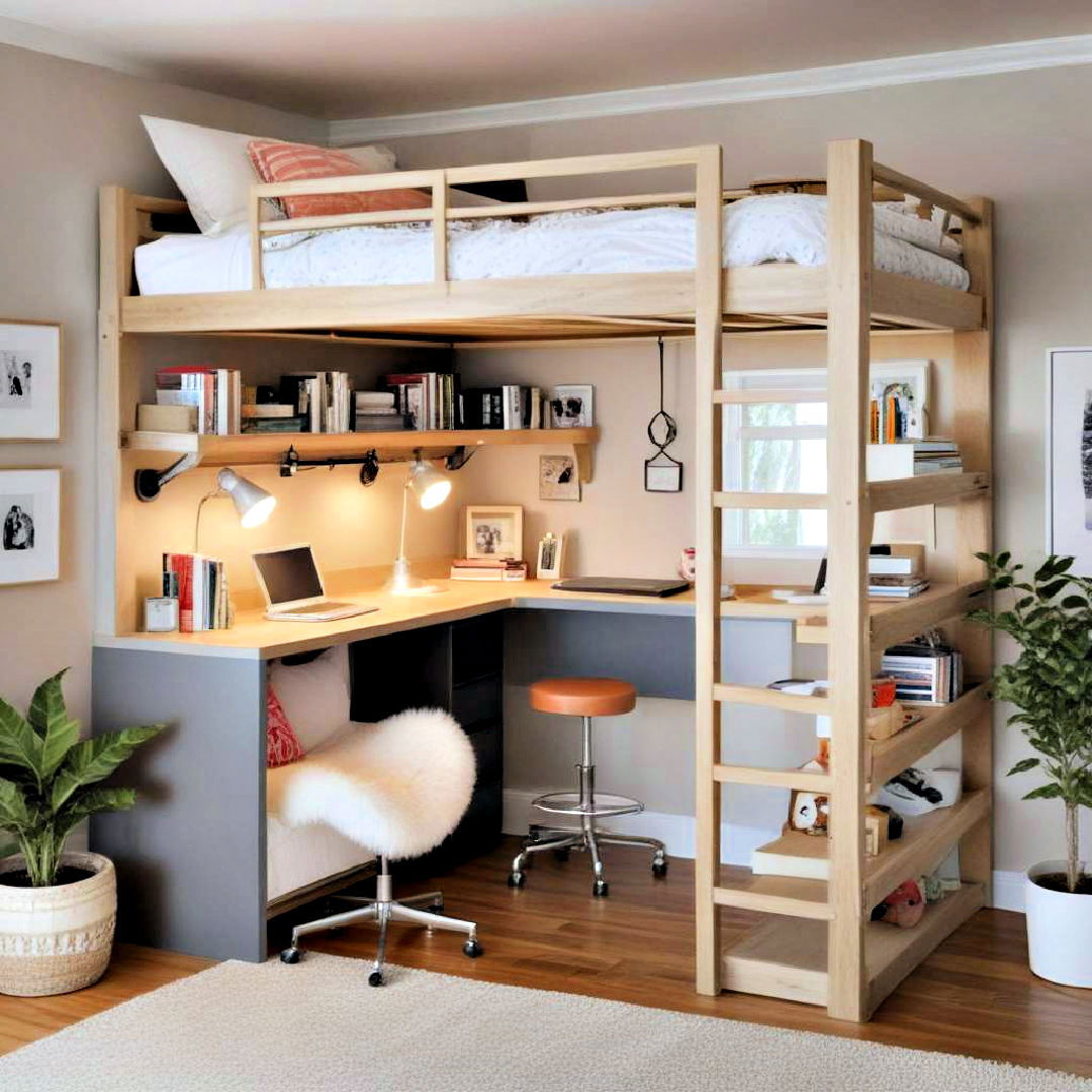 loft bed to free up floor space - 40 Teen Room Ideas
