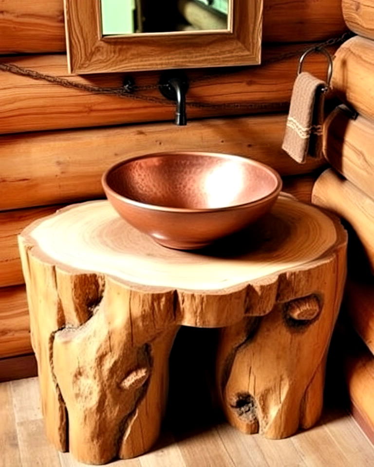 log cabin inspired bathroom vanity - 15 Rustic Bathroom Vanity Ideas