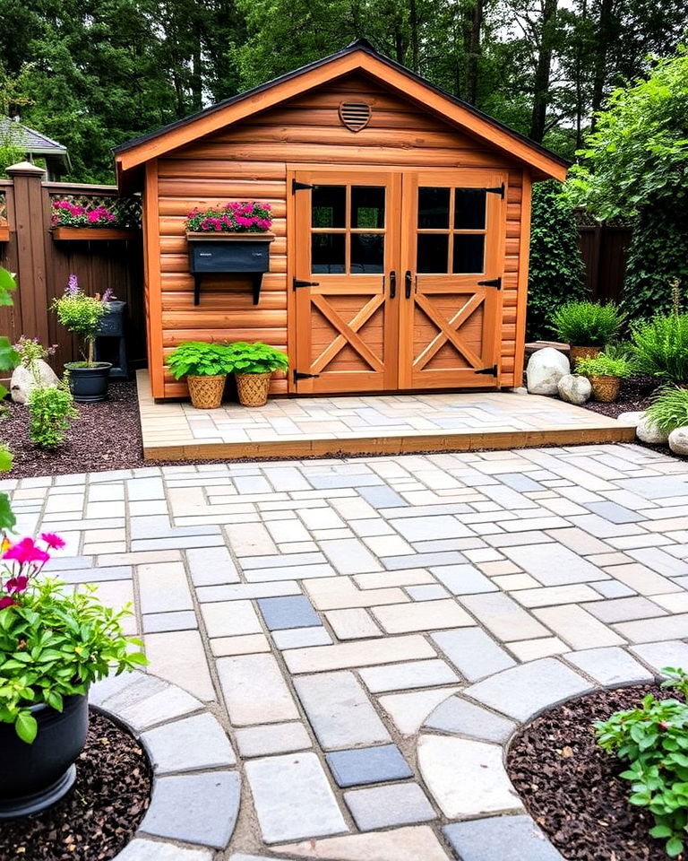 long lasting stone pavers for shed - 20 Shed Floor Ideas