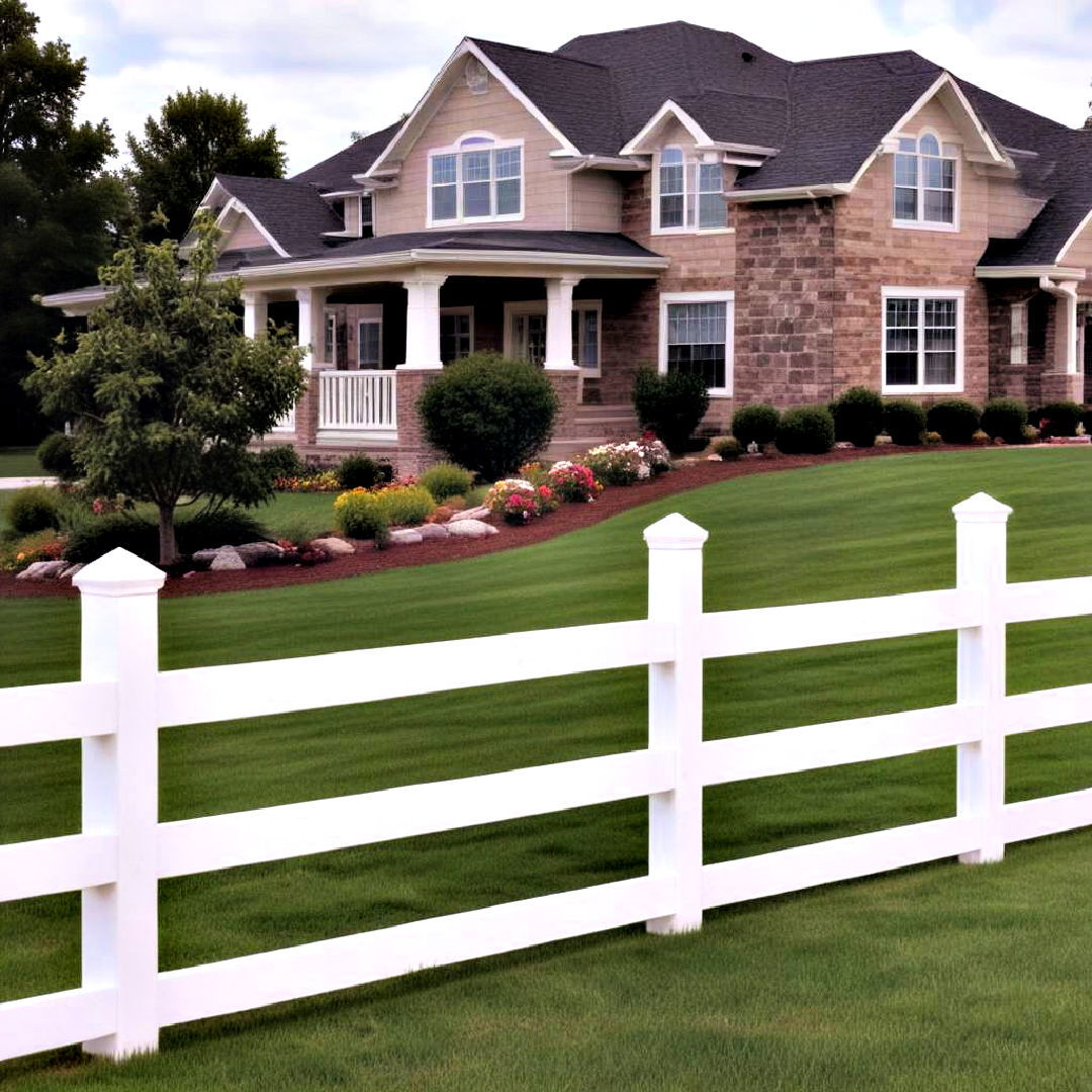 long lasting vinyl post and rail fence - 25 Backyard Fence Ideas