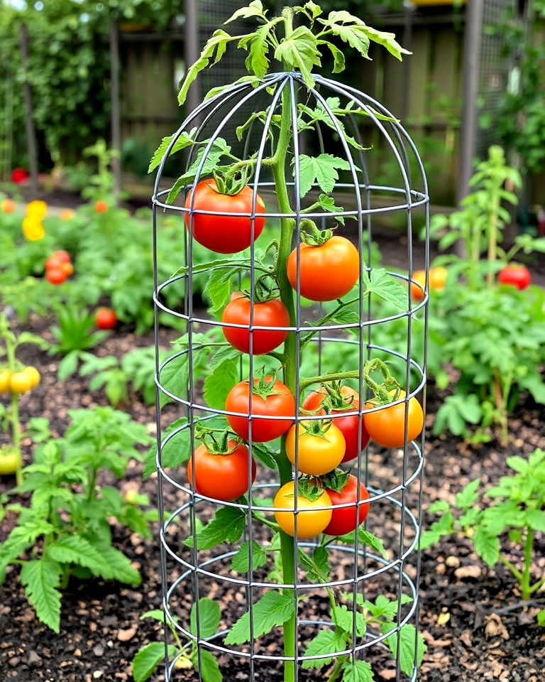 long lasting wire cage trellis - 30 Tomato Trellis Ideas