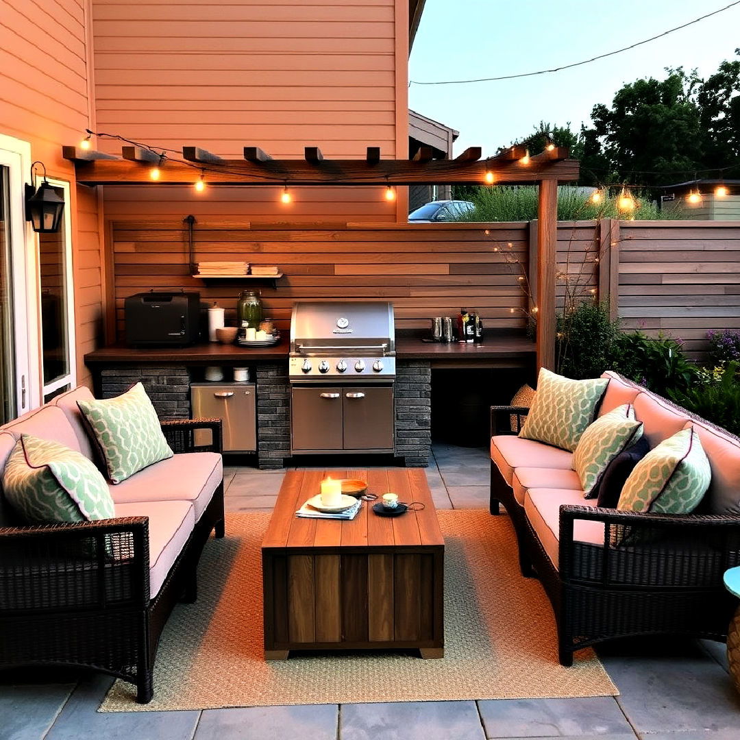 lounge seating for bbq area - 40 Bbq Area Ideas