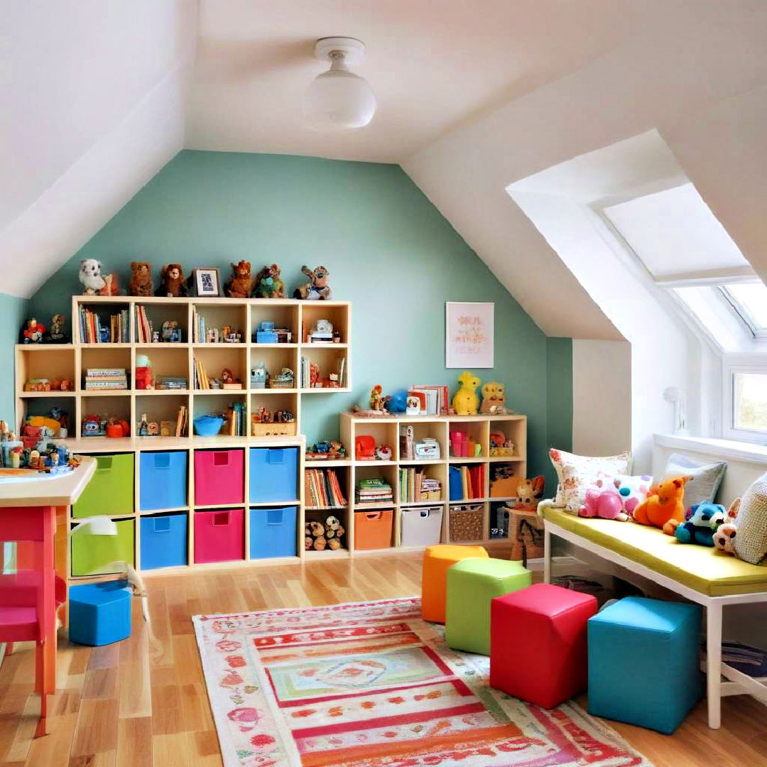 low ceiling small attic room for kids play area - 30 Low Ceiling Small Attic Room Ideas