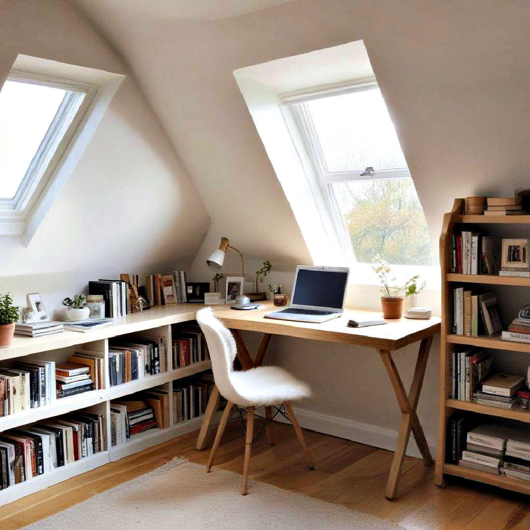 low ceiling small attic room for writing hideaway - 30 Low Ceiling Small Attic Room Ideas
