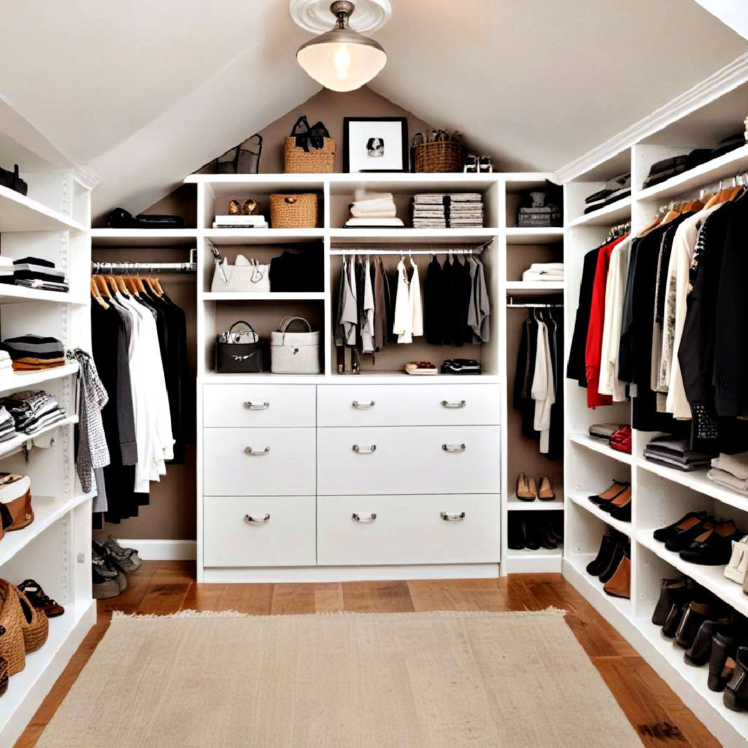 low ceiling walk in closet - 30 Low Ceiling Small Attic Room Ideas