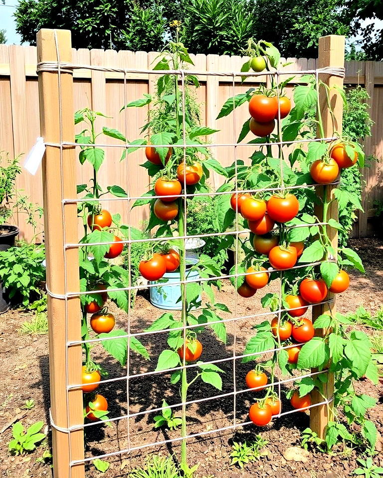 low cost garden twine grid trellis - 30 Tomato Trellis Ideas