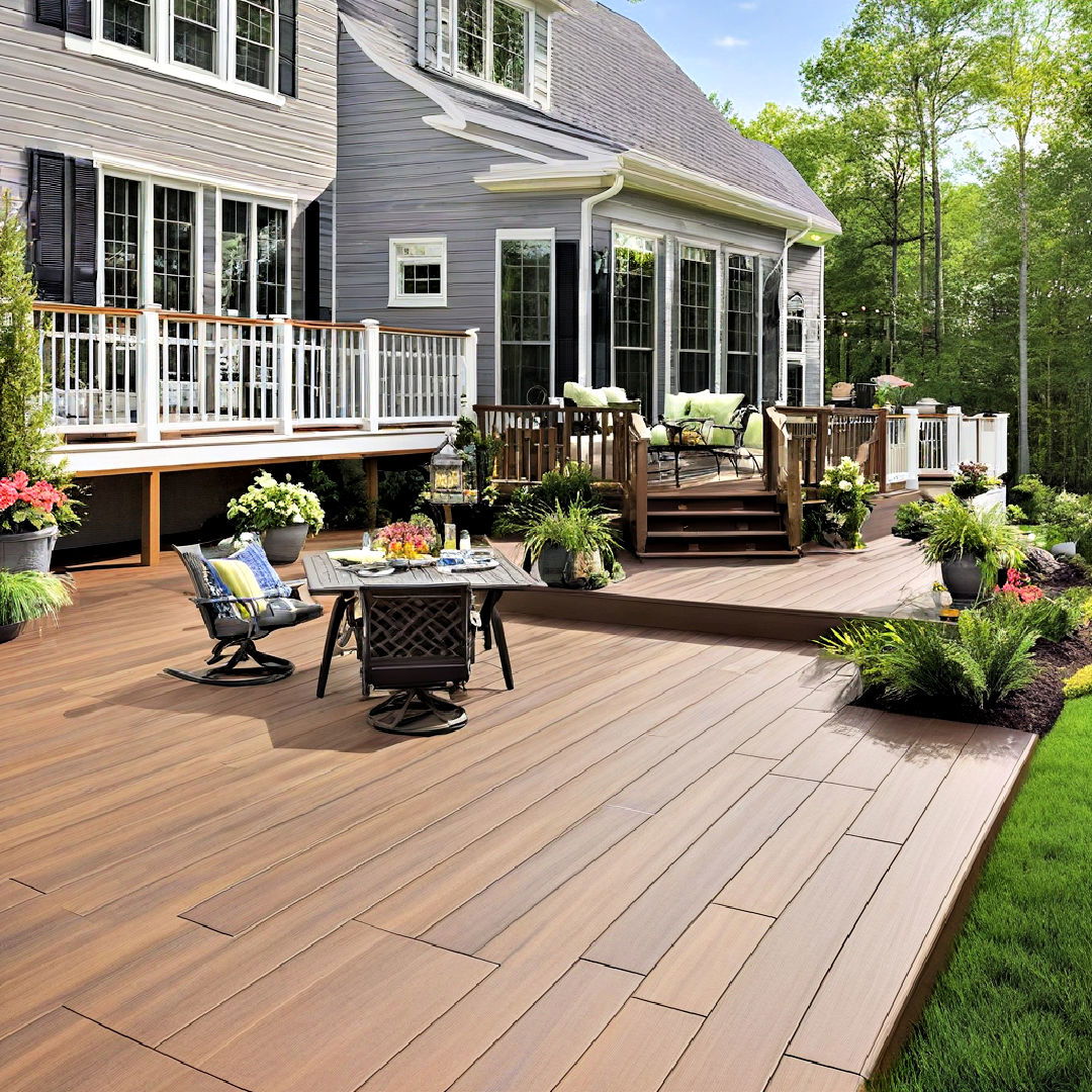 low maintenance composite deck - 25 Ground Level Deck Ideas