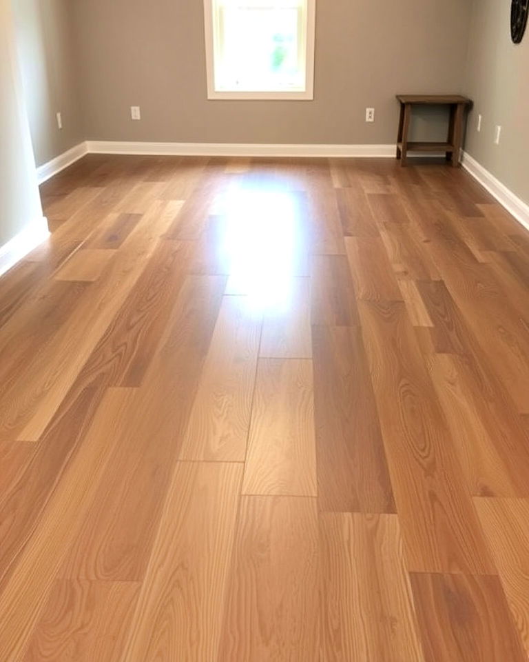 low maintenance concrete floor with faux wood finish - 20 Concrete Basement Floor Ideas