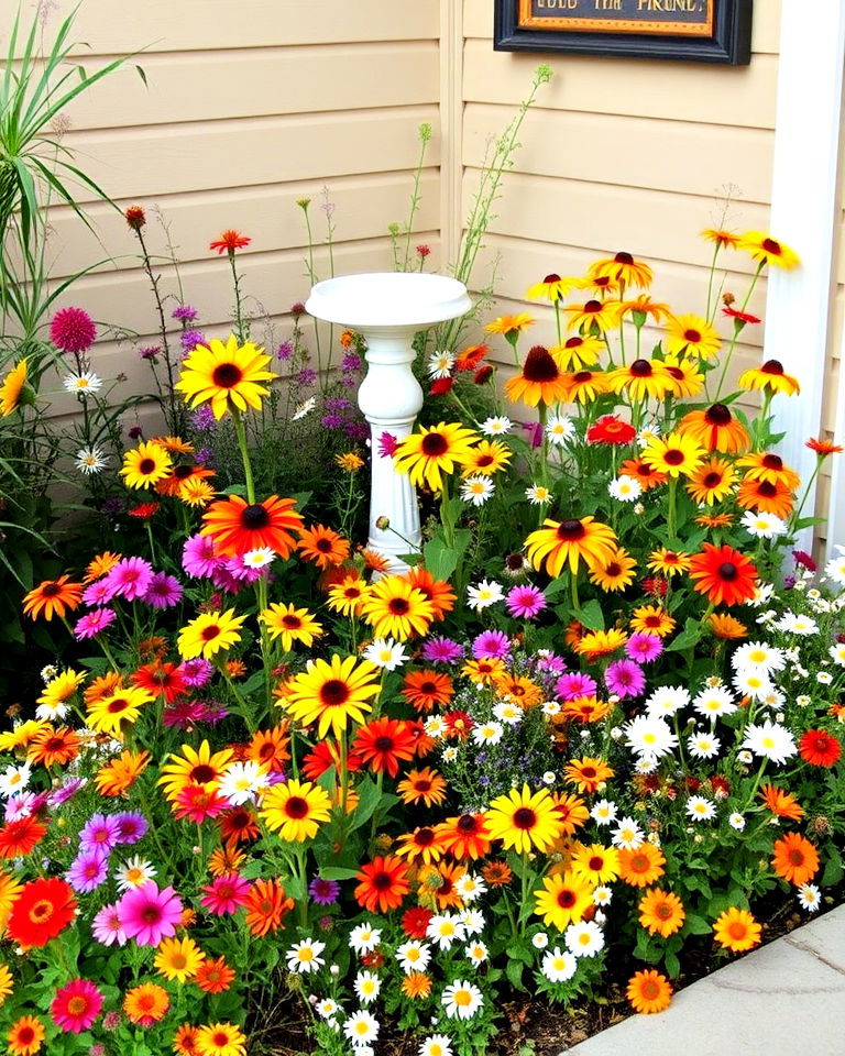 low maintenance cottage style wildflower patch - 30 Corner Landscaping Ideas