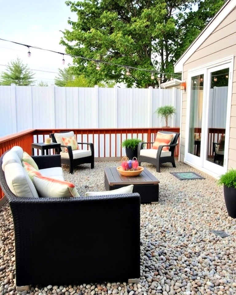 low maintenance crushed stone deck - 30 Backyard Deck Ideas on a Budget