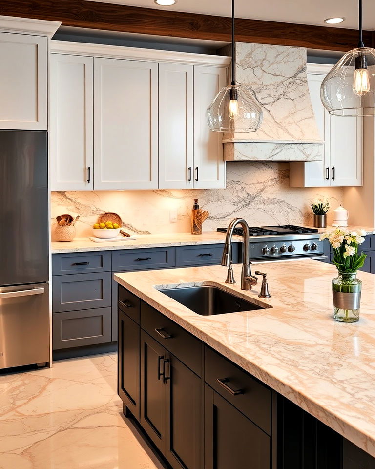 low maintenance decorative quartzite countertops - 40 Kitchen Countertop Ideas