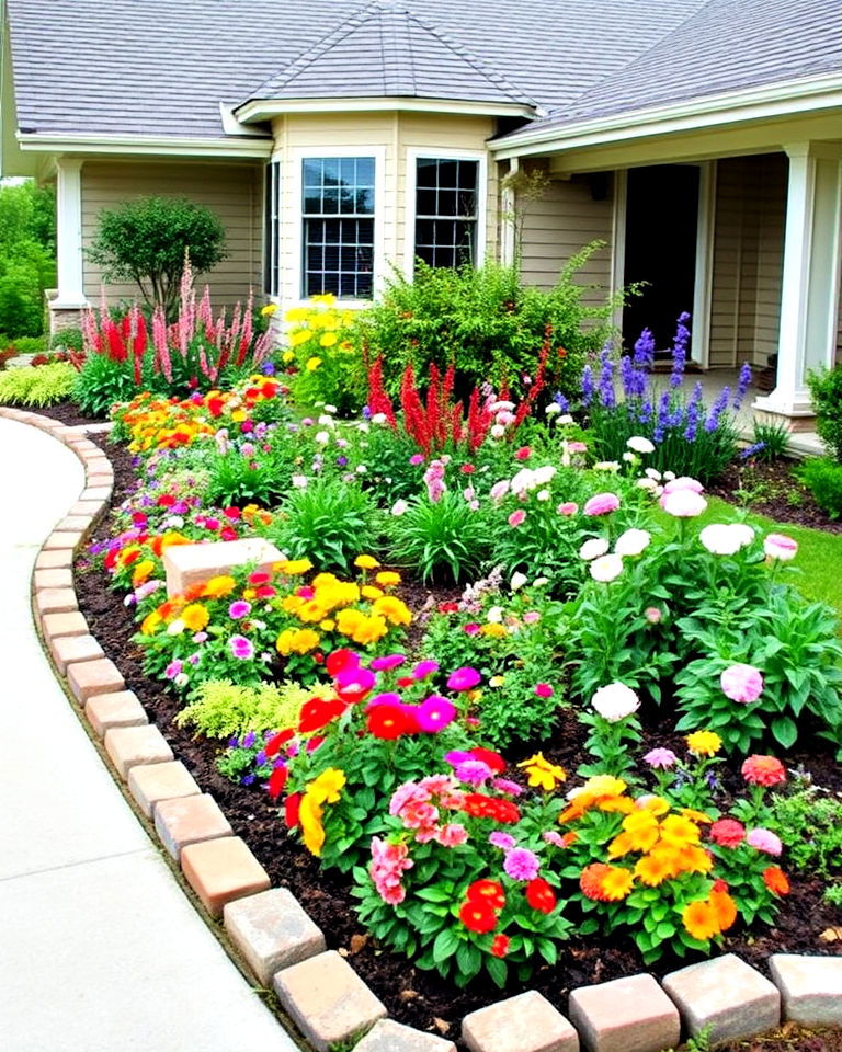 low maintenance flower beds - 40 Curb Appeal Inspiration for Ranch Homes