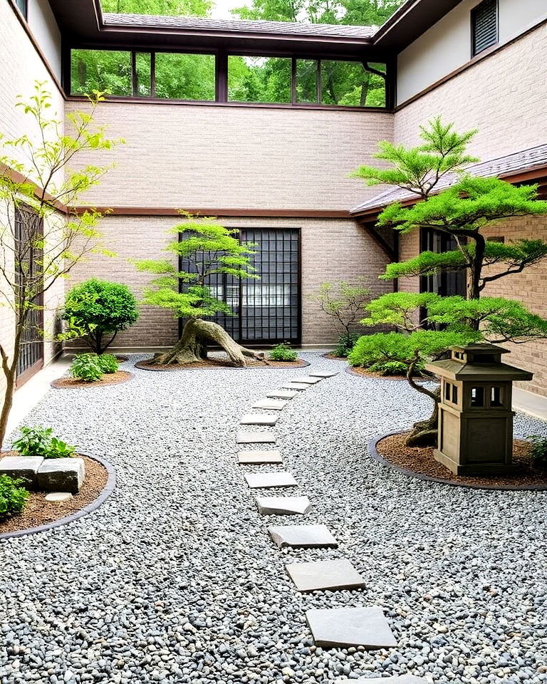 low maintenance gravel courtyard - 40 Japanese Garden Ideas