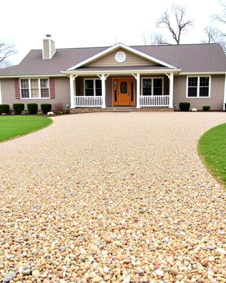 low maintenance gravel driveway - 30 Ranch House Landscaping Ideas