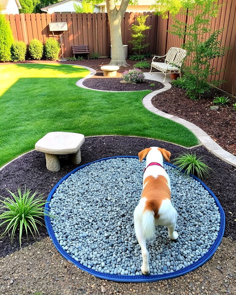 low maintenance gravel potty area - 25 Dog Friendly Landscaping Ideas