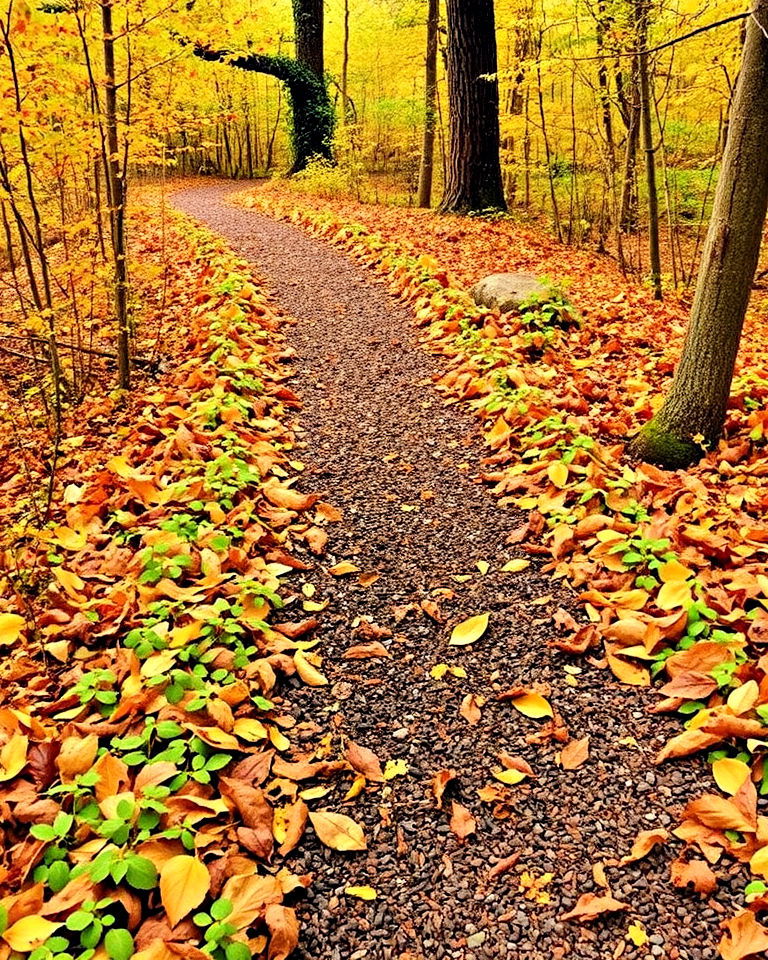 low maintenance leaf lined trails - 20 Woodland Garden Path Ideas