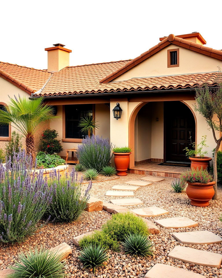 low maintenance mediterranean landscaping - 25 Spanish Bungalow Exterior Ideas