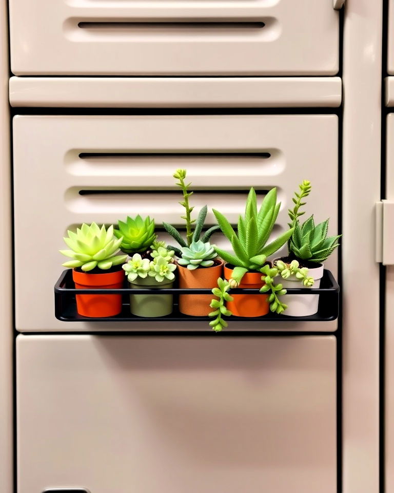 low maintenance mini succulents - 30 Locker Decor Ideas