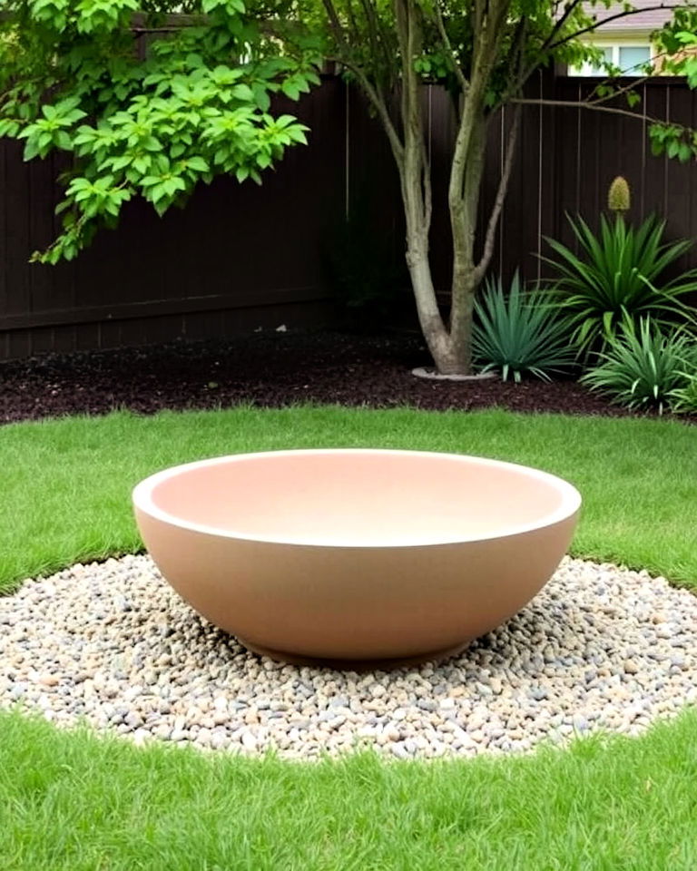 low maintenance minimalist fire pit on gravel - 20 Front Yard Fire Pit Ideas