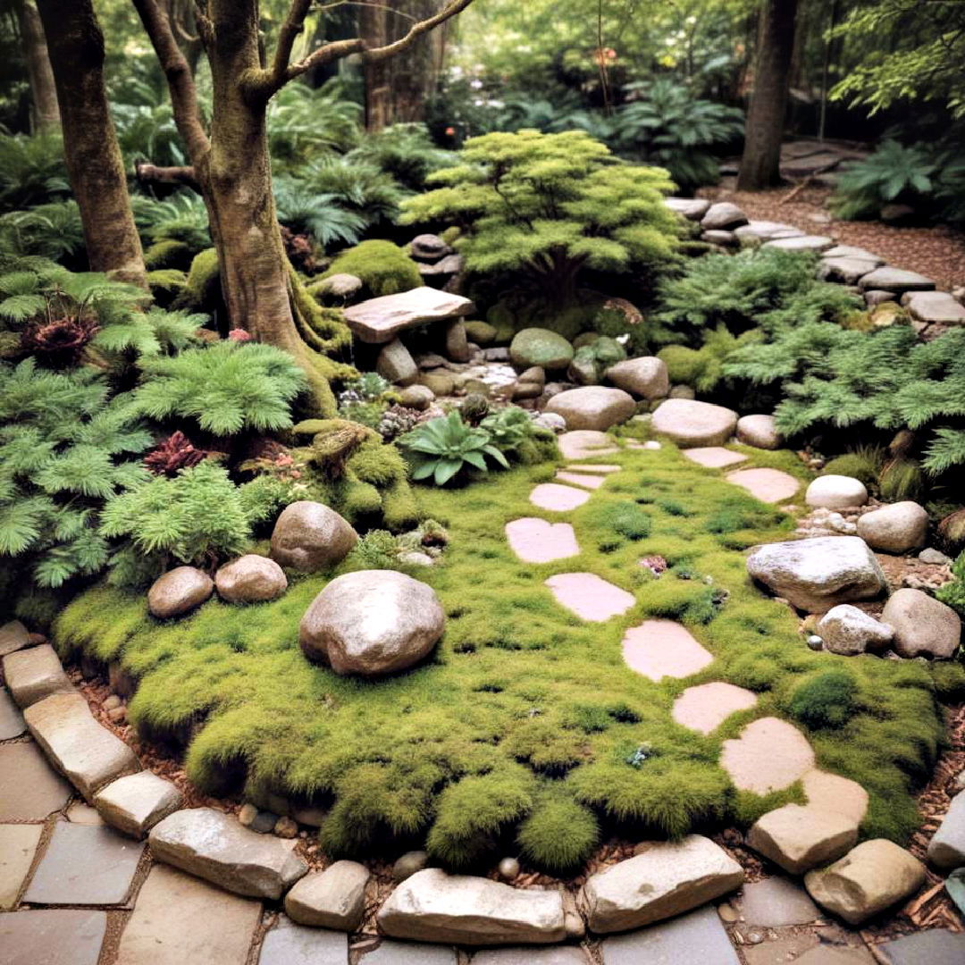 low maintenance moss garden idea - 25 Zen Garden Ideas