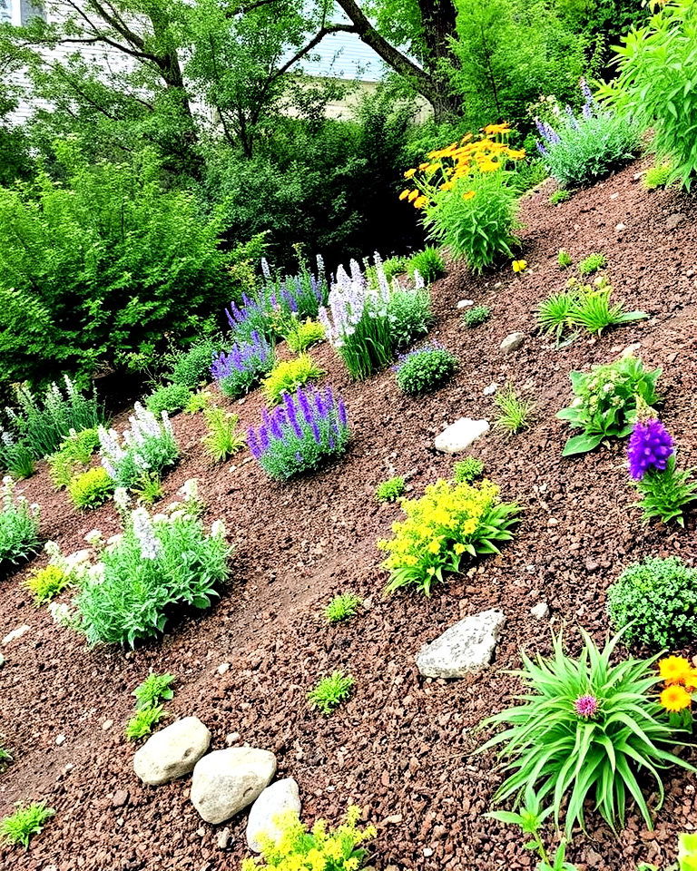 low maintenance native plant hillside - 25 Down Sloped Backyard Ideas