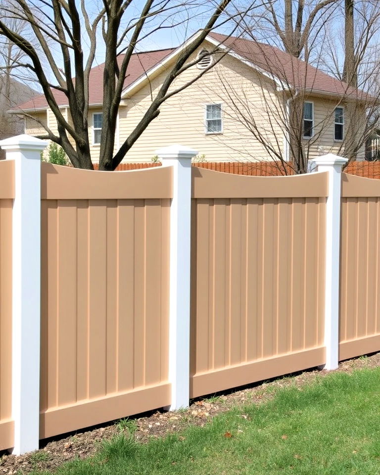 low maintenance neutral tan vinyl fence - 25 Vinyl Fence Colors