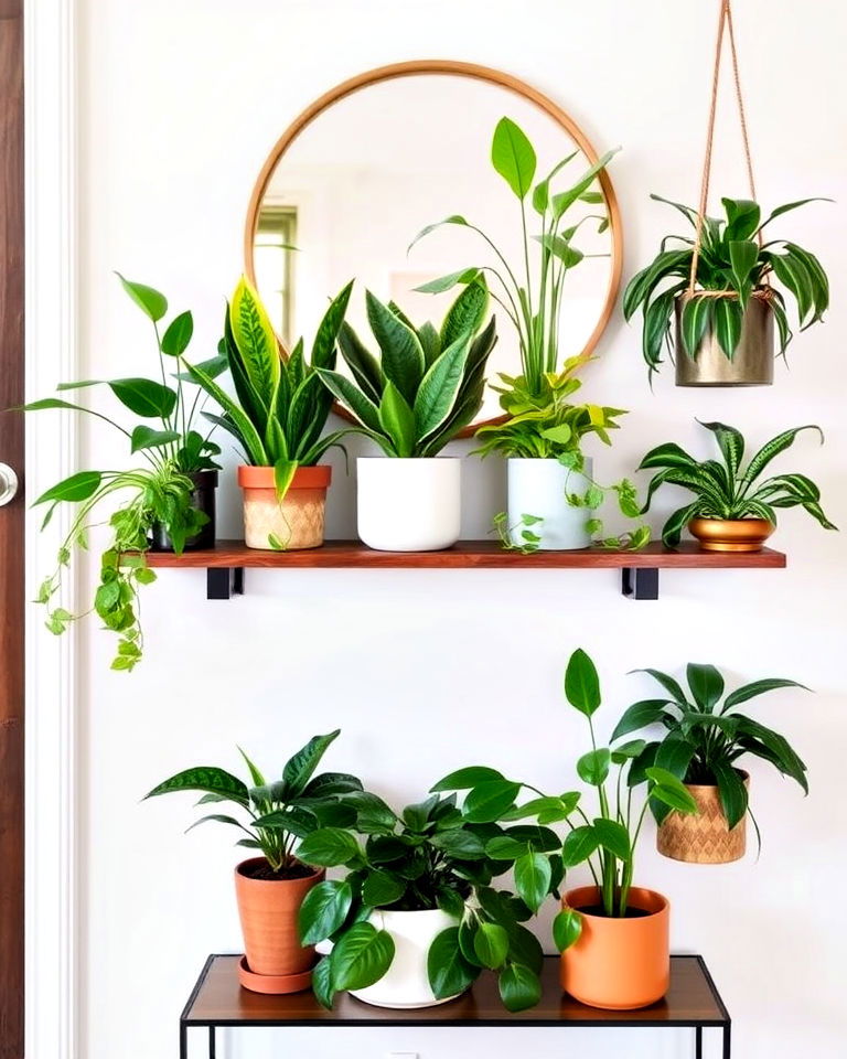 low maintenance small plant collection - 50 Foyer Decor Ideas