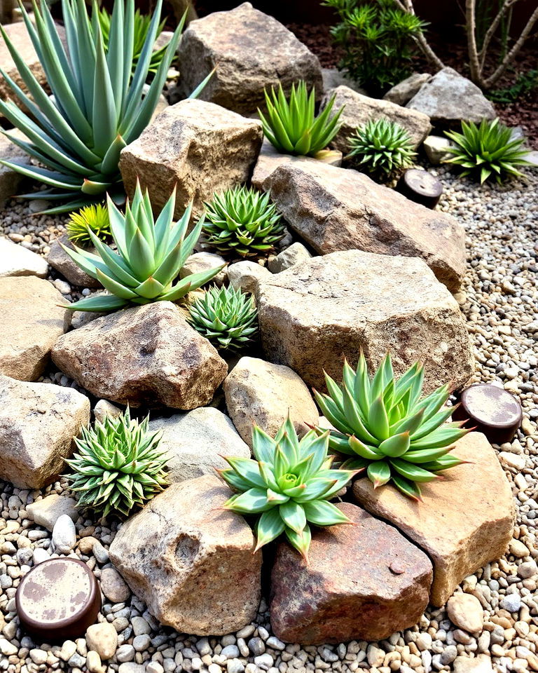 low maintenance succulent rock garden - 30 Florida Backyard Ideas