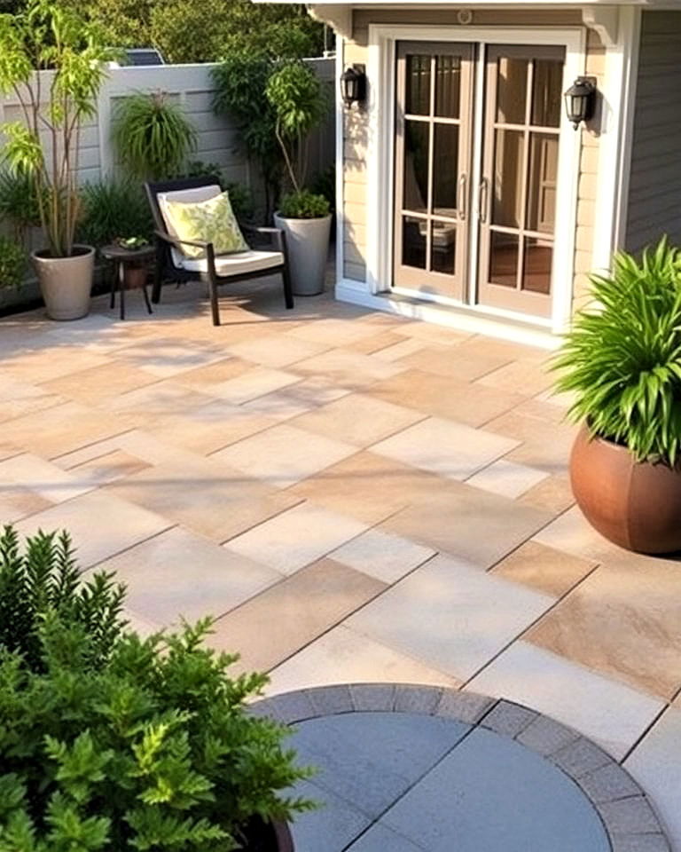 low maintenance tile look pavers - 40 Paver Patio Ideas