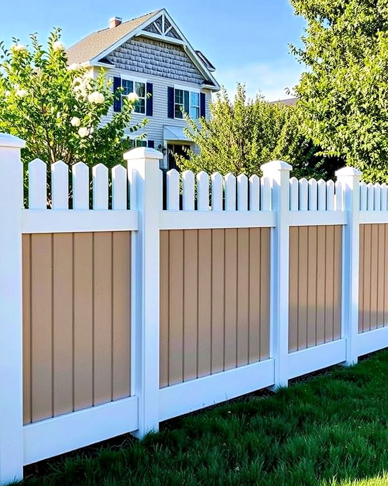 low maintenance two tone vinyl fence - 25 Vinyl Fence Colors