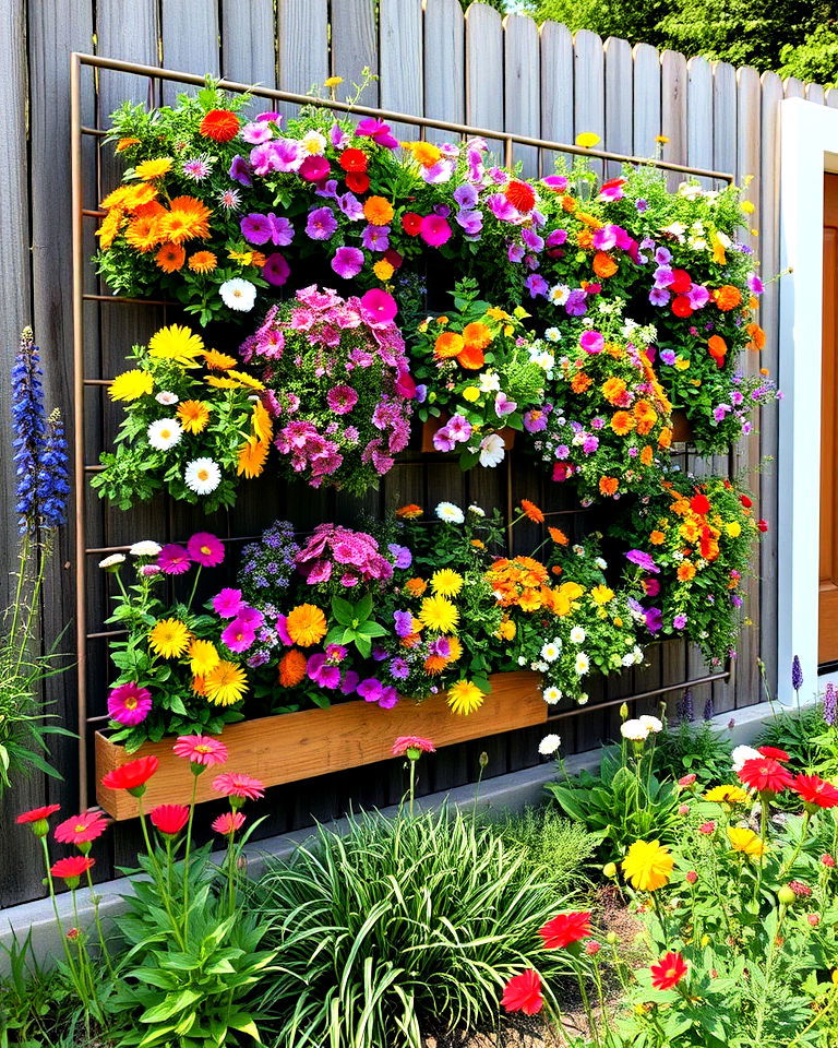 low maintenance vertical wildflower wall - 40 Vertical Garden Ideas