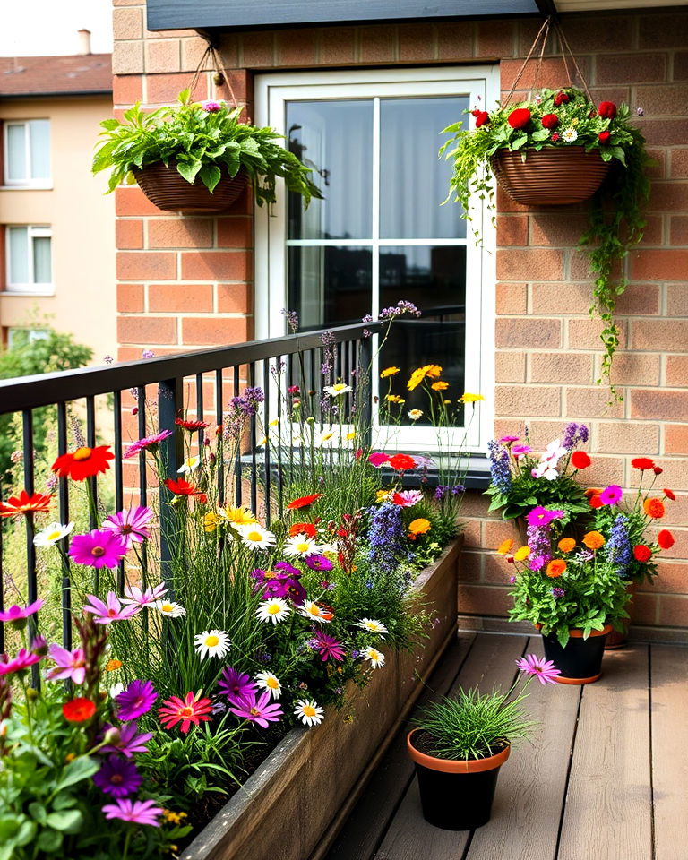 low maintenance wildflower garden - 40 Balcony Garden Ideas